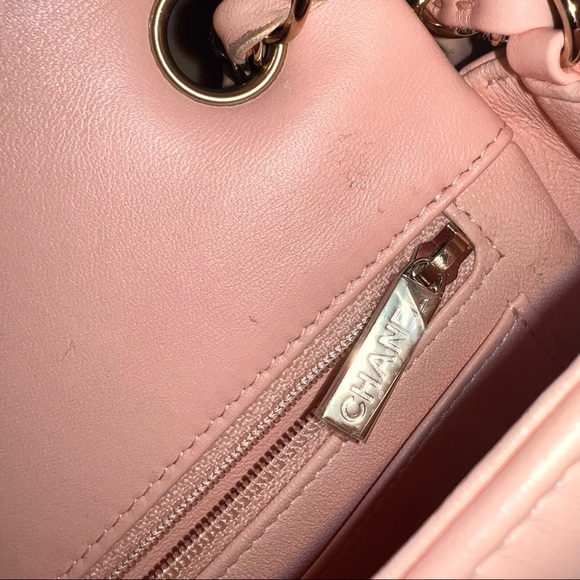 CHANEL MINI Lambskin Quilted Mini Rectangular Flap Light Orange - Picture 8 of 17